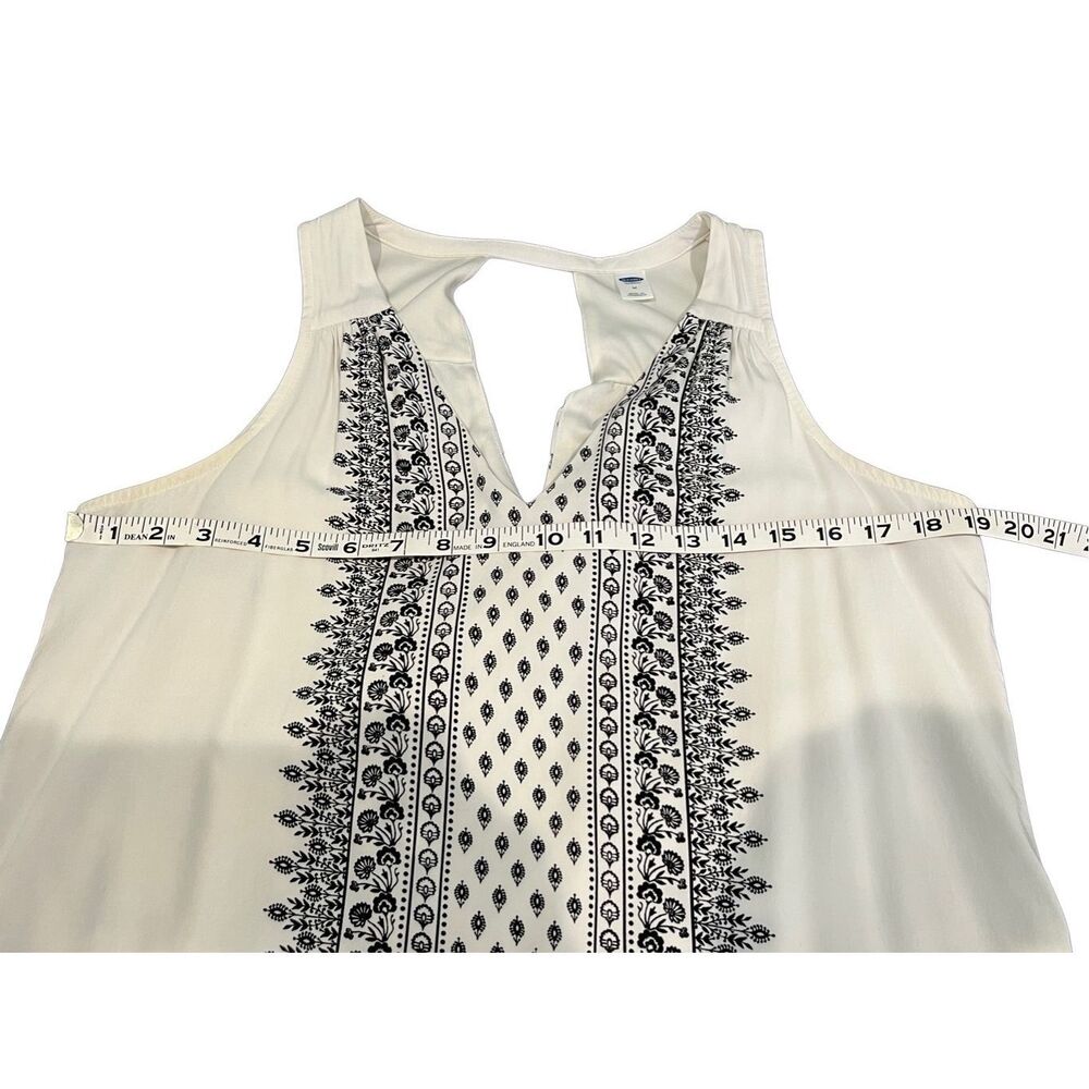 Old Navy cream sleeveless slip dress with black geometric striping - M - Picture 5 of 8